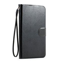 Samsung Galaxy Note 3 Slim Flip Leather Wallet Case (Black Black)